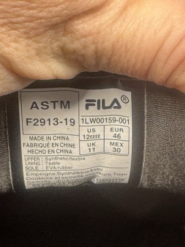Scarpe da lavoro Fila uomo Memory Layers SR antiscivolo nere taglia 12 - Foto 7 di 7