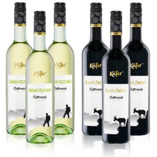 Feinkost Käfer Österreichpaket Grüner Veltliner und Blauer Zweigelt, 6x 0,75l