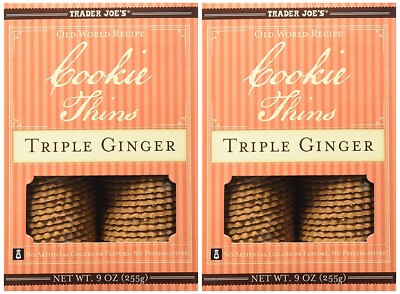 2 Packs of Trader Joe's Cookie Thins Triple Ginger 9 oz Each Pack