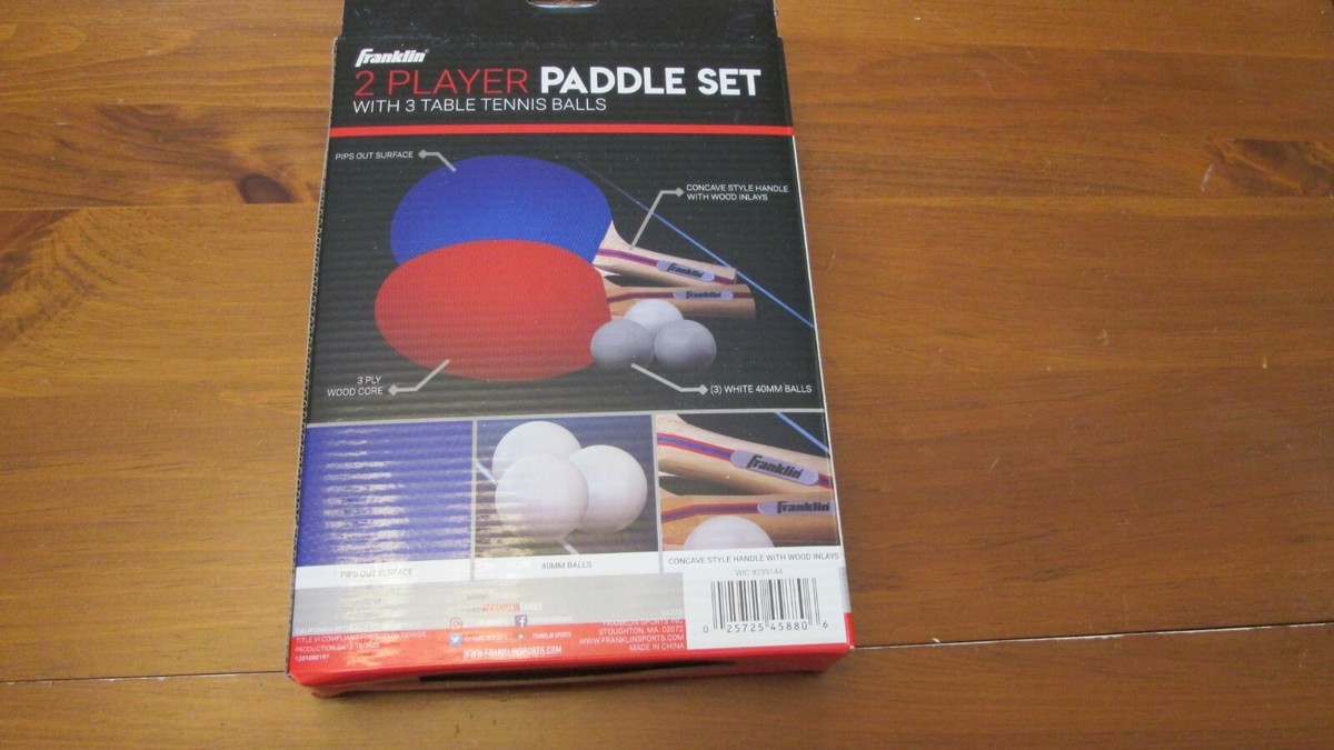 Franklin Ping Pong Table Tennis Paddles 2 Player Set Paddle With 3