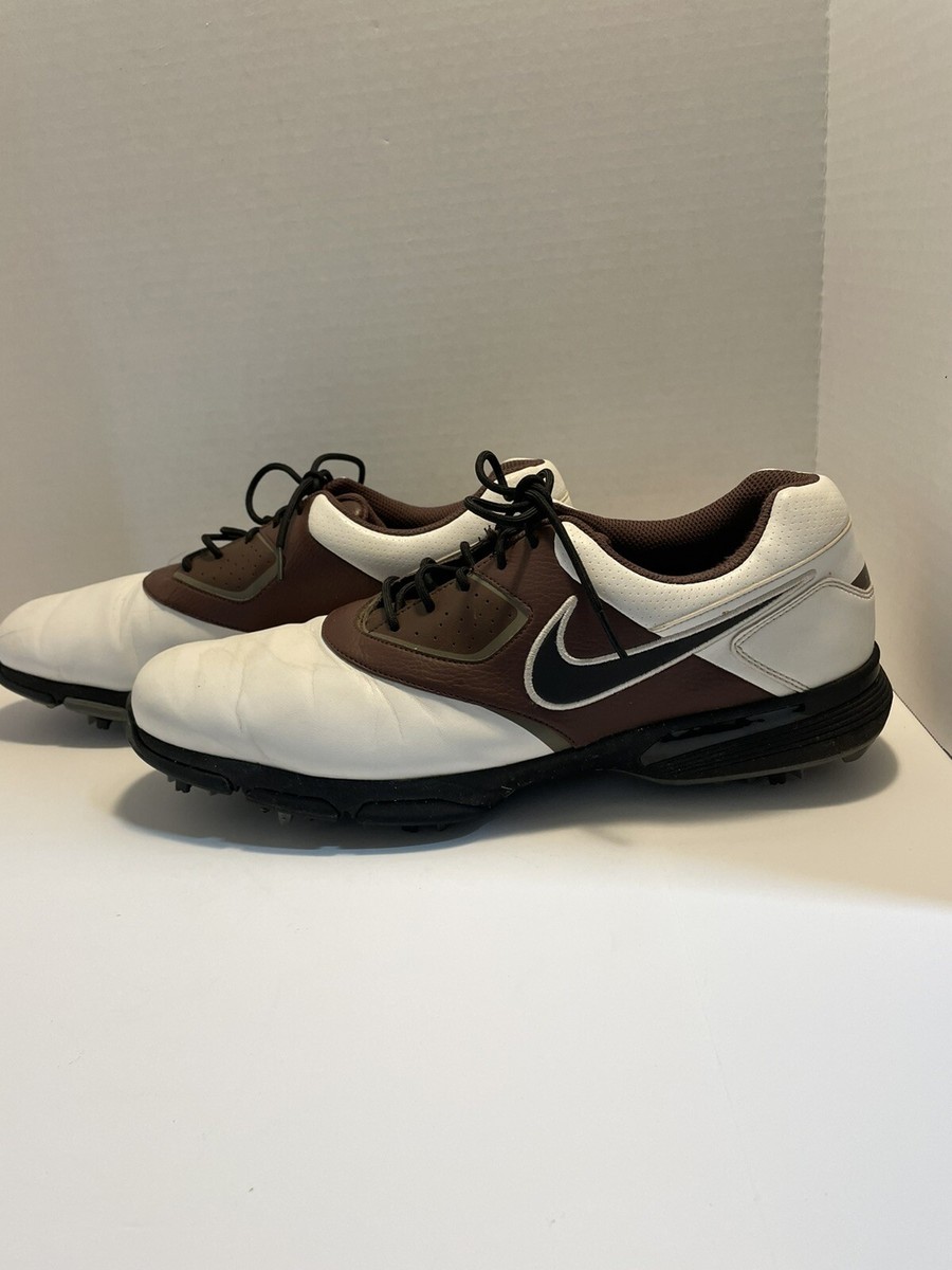 Nike Mens Heritage White/Chocolate Golf Shoes, Spikes 552069  display picture 2