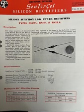 SENTERCEL SILICON JUNCTION LOW POWER RECTIFIERS INFO SHEET