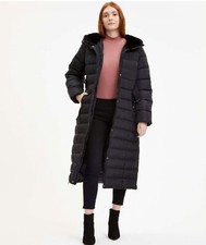 Black Plush-accent Hooded Puffer Parka Canada Weather Gear Size 18-20