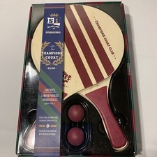 Champions Court Club Wooden Paddle  Ball Beach Set 2 Paddles 2 Balls NEW IN BOX