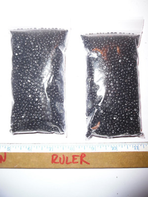 Plastic ''Coal'' Pellets, Glossy, for O HO Gauge Trains - 6 ounces  (2 Bags) New