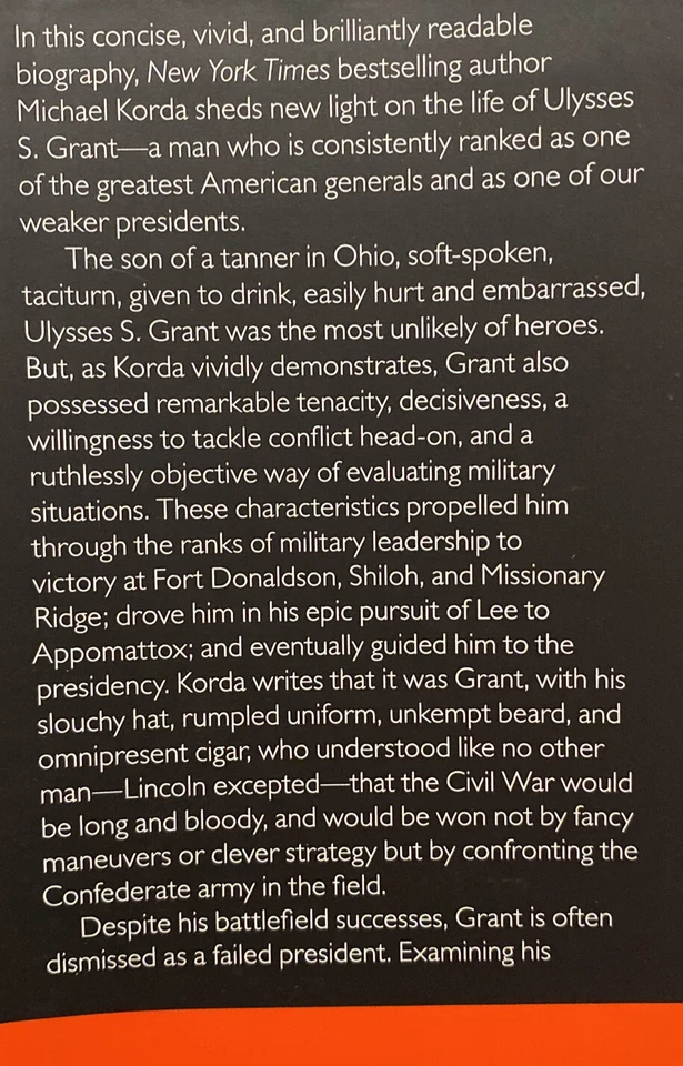 EMINENT LIVES: ULYSSES S.GRANT- THE UNLIKELY HERO (HARDCOVER) LIKE NEW - Image 3 of 4