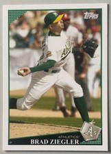 BRAD ZIEGLER, RARE ! 2009 TOPPS oAKLAND A'S TEAM ISSUED CARD # OK-15, WOW !