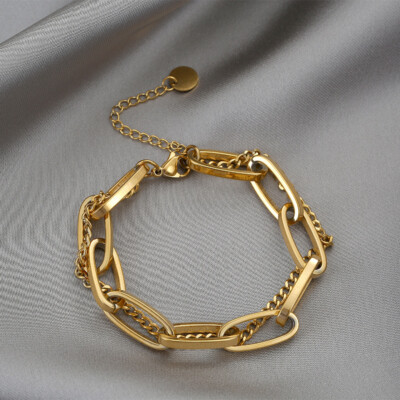 Charm Chain Bracelets for Women Gold Double-Layer Bangles Fashion Jewelry  Gift