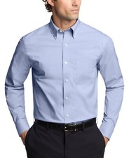 Calvin Klein Wrinkle-Resistant Stretch Dress Shirt Blue Size 15.5 x 34/35 85