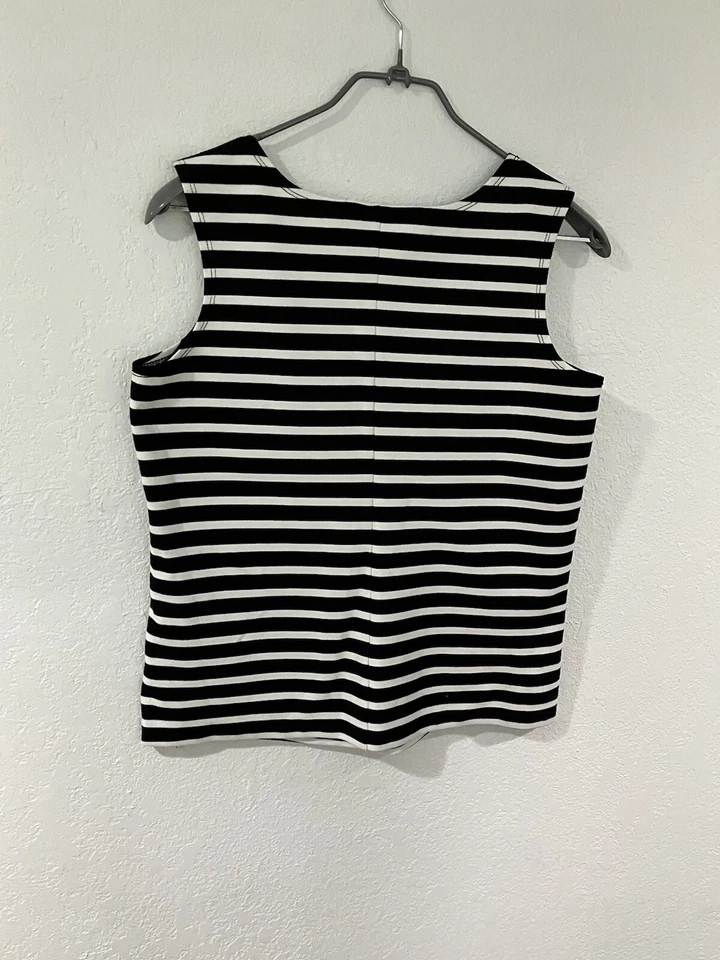 Camiseta sin mangas Cali And York Petite mediana para mujer negra blanca carrera negocios U4 Foto 4 de 4