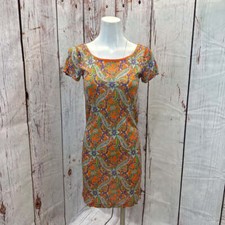 RALPH LAUREN ORANGE MULTI DRESS SIZE SMALL TCC