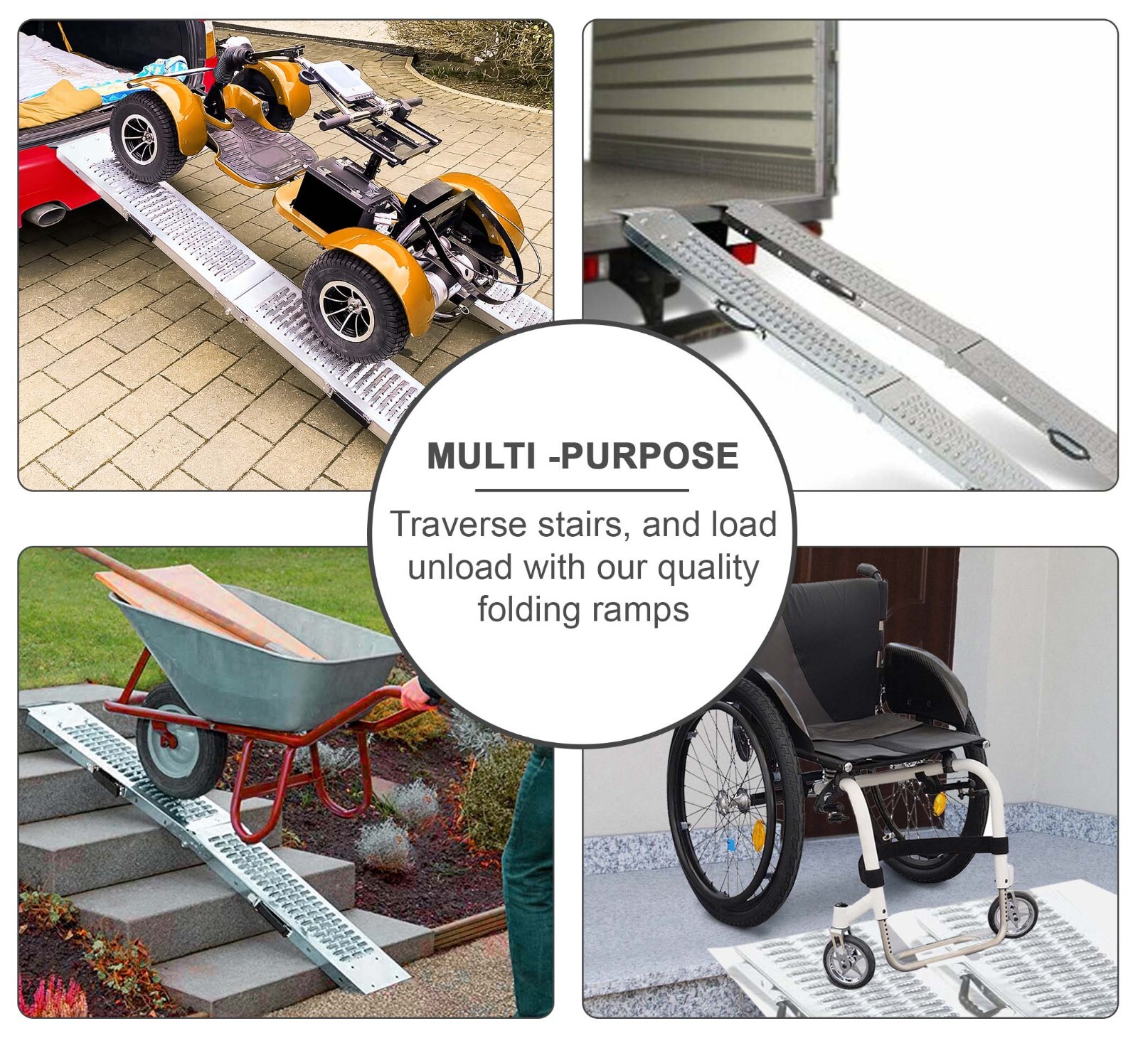 2pc Foldable Loading Ramps For Golf Buggy / Motor Bike / Quad / Scooter