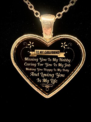 To My Beautiful Girlfriend - Loving You is My Life - Gold Pendant Necklace