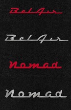 New Black Front Floor Mats 1953-1976 Chevy Bel Air - Nomad - Embroidered Logo New Black Front Floor Mats 1953-1976 Chevy Bel Air - Nomad - Embroidered Logo