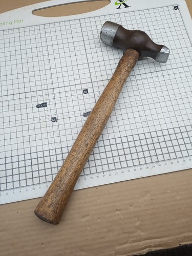 Vintage Cross Pein Peen Hammer 990G Waranted Cast Steel Rare Round Body Cheek - Imagen 14 de 21