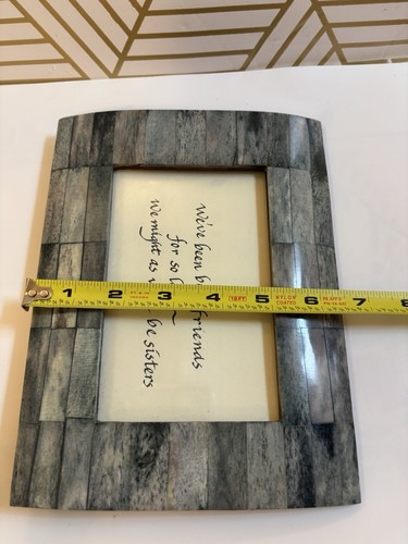 Cornice portafoto 4x6 in osso originale realizzata a mano da artigiani indiani - Foto 8 di 11