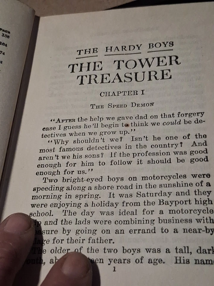 Hardy Boys #1 The Tower Treasure Dixon Grosset & Dunlap HC Tan, t alking error - Image 4 of 4