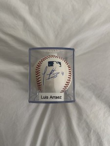 Luis Arraez Autographed Baseball With Case SF Giants