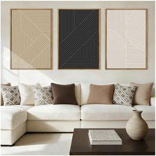 Modern Abstract Line Wall Art Set 36x24 Inch//