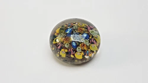 Vintage 1900-1950 Millefiori Murano Art Glass Paperweight w Multicolour Murrines