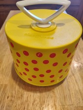 Vintage 1970's Disk-Go Case 45 Record Holder Case Yellow w/ Red Polka Dots