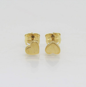 Authentic Heart Stud Earrings gifts for love Gold Plated Silver Earrings Promise gifts