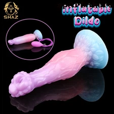 Pneumatic Inflatable Dildo with Suction Cup Anal Dilator Butt Plug Masturbator 