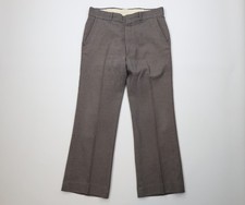 Vintage 70s Streetwear Mens 34x30 Knit Flared Wide Leg Chino Pants Trousers USA