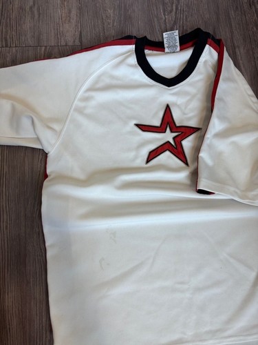 SUPER CLASSIC Houston Astros MLB Majestic Athletic Jersey White Red Star Size XL