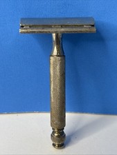 1961 Gillette Tech Double Edge 3 Piece Safety Razor Ball End Logo Cap G 2 G2 USA