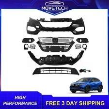 New Complete Front Bumper Cover Grille Kit W/ Fog Lights For 2020-2022 Honda HRV