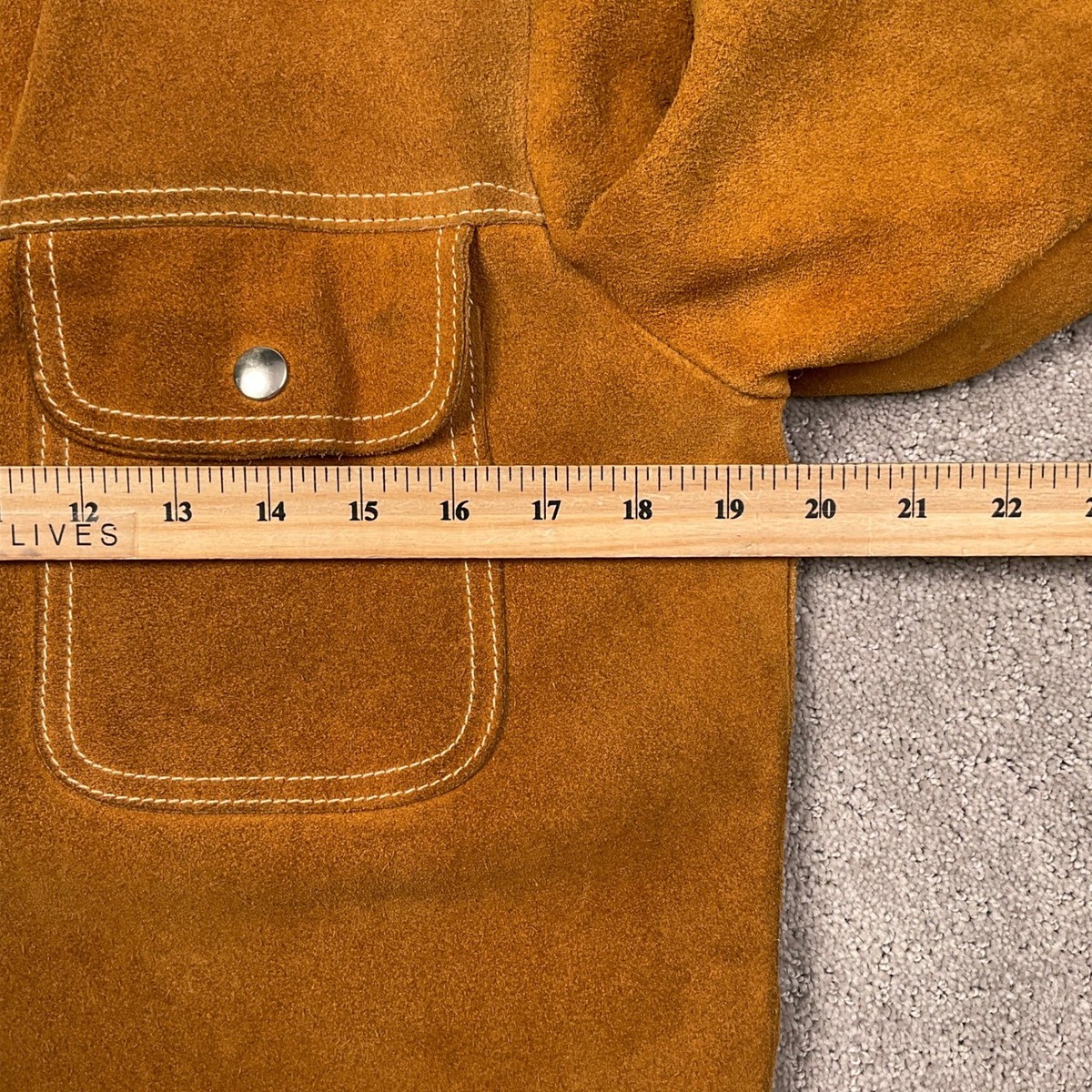 Vintage 70s Suede Jacket Mens 36 Brown Leather Western Split