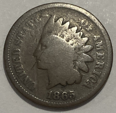 1865 Plain 5 - Indian Head Cent - Exact Coin Imaged #IND106