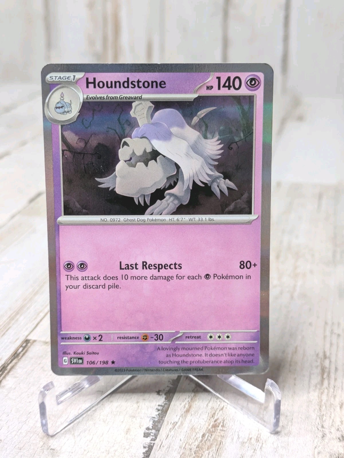 HOLO Houndstone 106/198 NM / M Scarlet Violet Pokemon Card