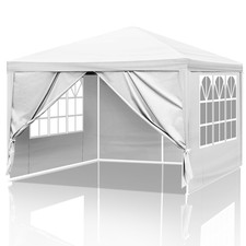 10ft/3m Heavy Duty Gazebo Canopy Marquee Tent Camping Party Shade Tent White UK