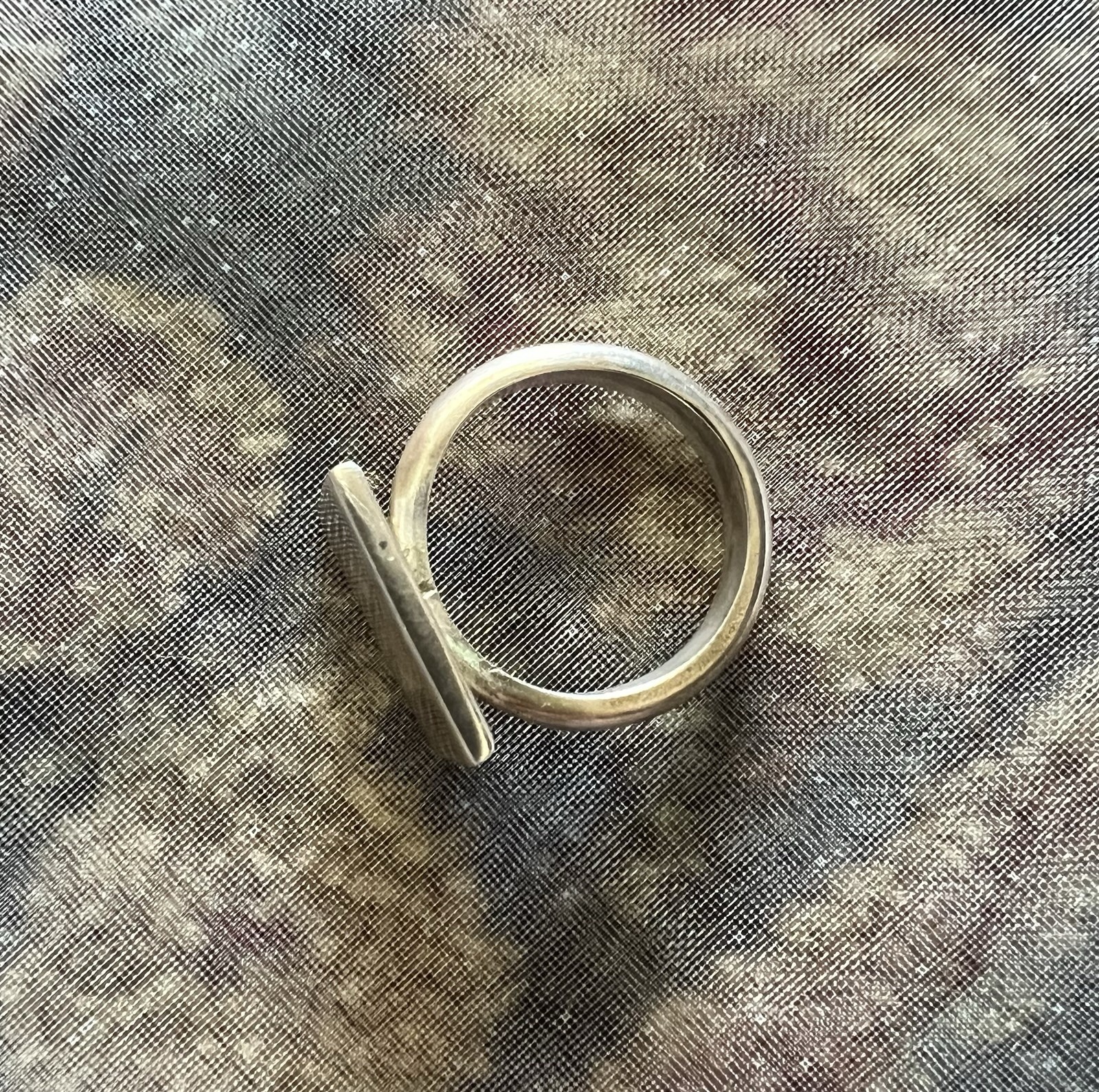 Solid Sterling Silver Engravable  Ring  Square De… - image 2