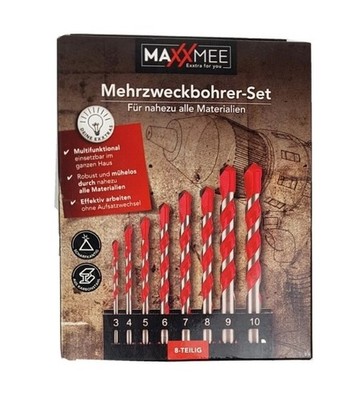 Maxxmee 8 Teiliges Bohrer-Set Mehrzweckbohrer-Set Für nahezu alle Materialien