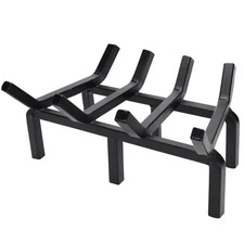 Fireplace Log Grate Small 14Inch Heavy Duty Solid Steel Wood Rack Stove Firewood