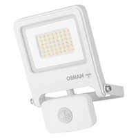 Led AußEnstrahler Glas Alu Weiß Osram 3000K Sensor IP44 B:13,3Cm Hof Spot Garten