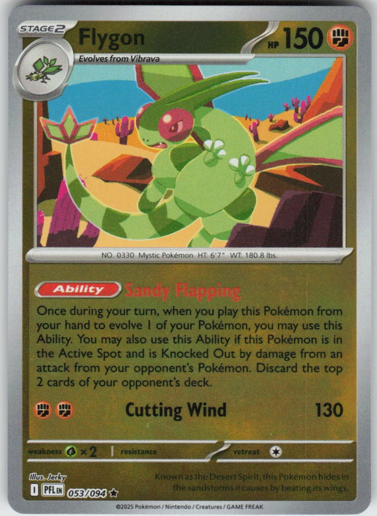 Pokemon Flygon - Reverse Holo ME02: Phantasmal Flames Rare 053/094 LP
