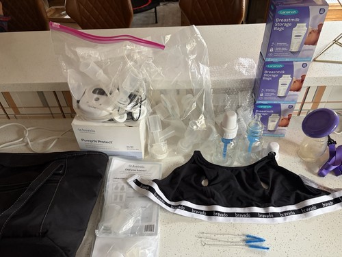 Nursing Kids Kit-Ameda Pump, Milk Storage Bags, Glass DrBrown Bottles, Pump Bra.