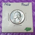 1956 Proof Washington Quarter 25C Silver 0.900 Philadelphia KM#164