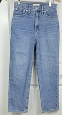 Madewell The Perfect Vintage Straight Crop Jeans Womens 27 Distressed Stretch