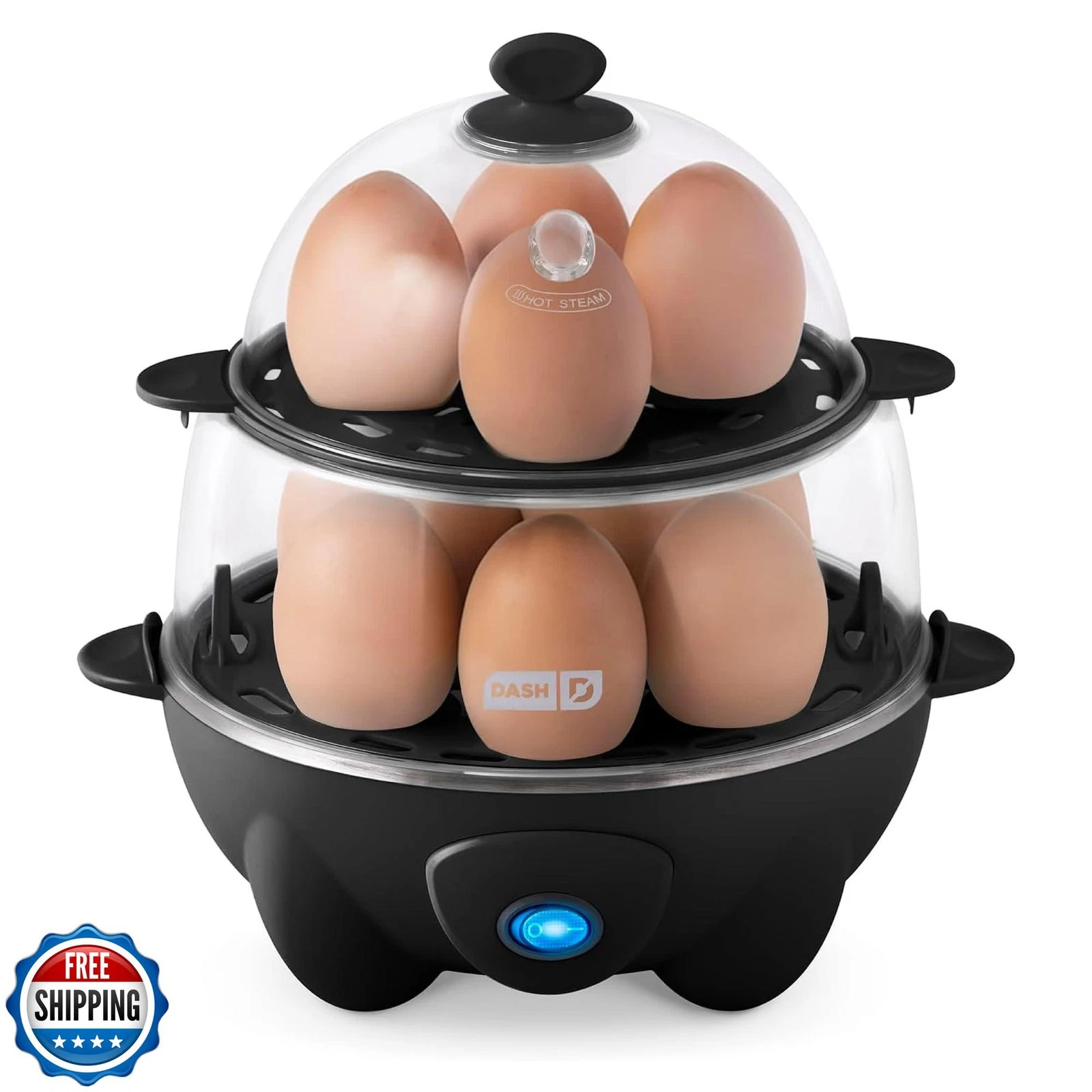 Dash Deluxe Egg Cooker - Boiler, Poacher and Steamer - Includes M