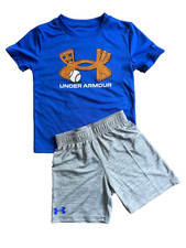 Under Armour Boy Shorts  Shirt Set Size 4 4T blue gray
