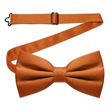 Solid Color Pre-tied Bow Tie Adjustable Bowtie for Men Rust