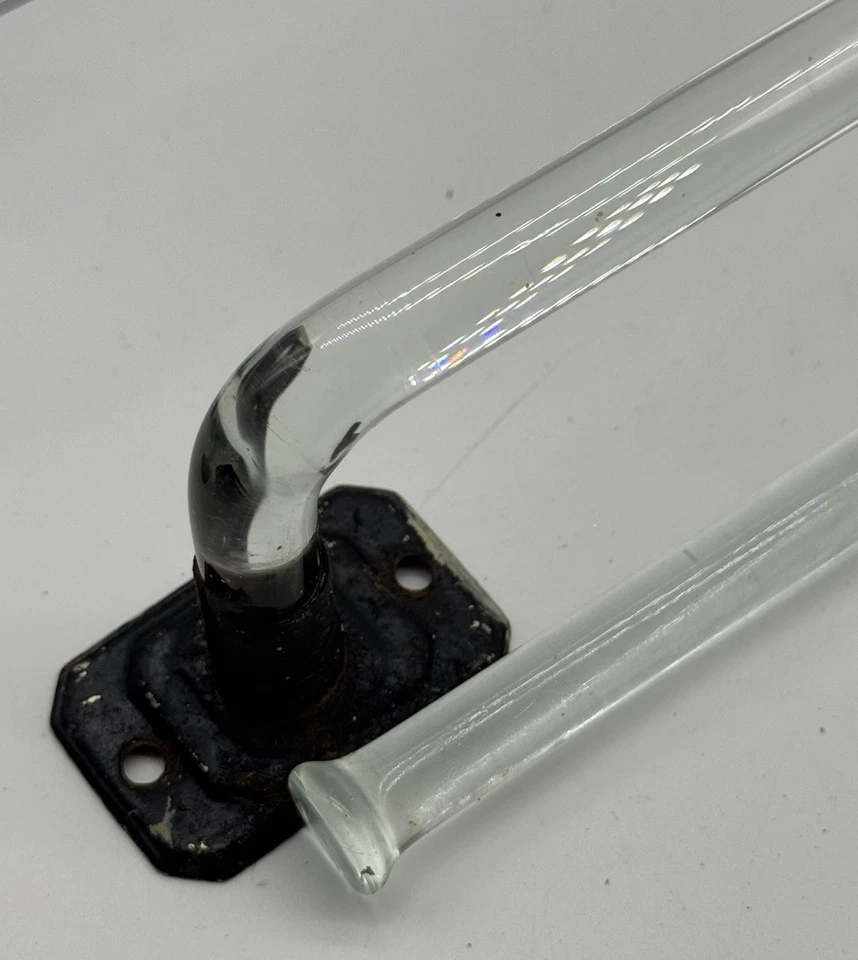 Bent glass towel bar SET old renovation salvage bathroom parts 4 bars, vintage - Image 3 of 4