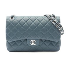 Chanel Large Classic Flap Shoulder Bag Women Green One Size