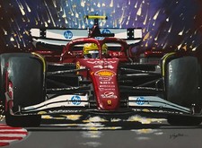 Lewis Hamilton Ferrari SF25 canvas art prints by Greg Tillett Formula 1 F1