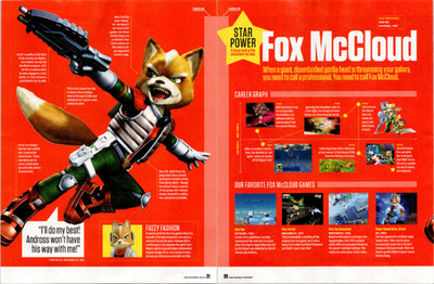 Nintendo Power Fox McCloud Star Fox Magazine Spread Article 2010